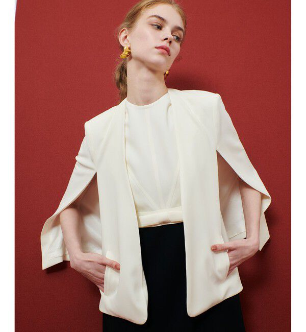 LOULOU WILLOUGHBY「◇ 【LOULOU WILLOUGHBY】リトルブラックケープジャケット」|ノーカラージャケット|