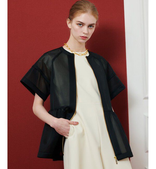 LOULOU WILLOUGHBY「【LOULOU WILLOUGHBY】ダブルラッセルブルゾン」|ブルゾン・スタジャン|ブラック