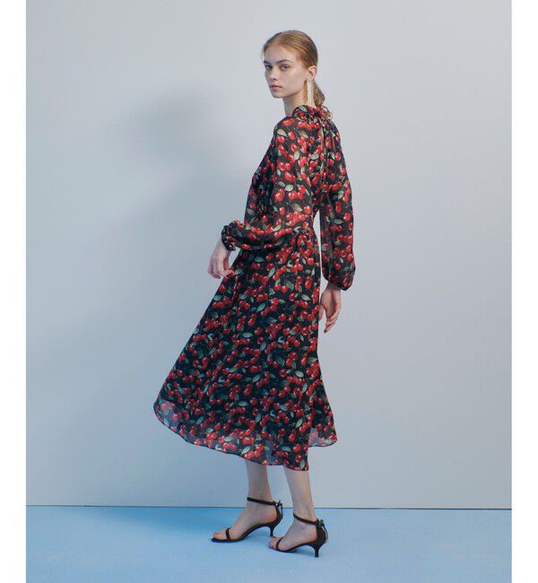 LOULOU WILLOUGHBY「【LOULOU WILLOUGHBY】LISAチェリープリント リボンワンピース」|ワンピース|