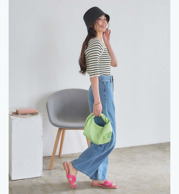 titivate「フラットスクエアサンダル」|サンダル|