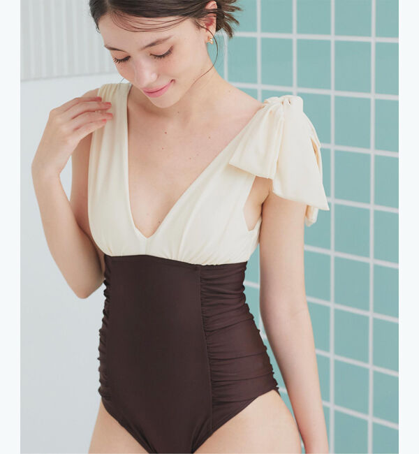 SEA DRESS「深Vネックシンプルワンピース」|ビキニ|