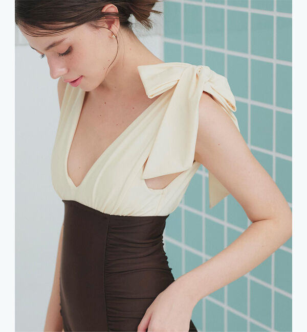 SEA DRESS「深Vネックシンプルワンピース」|ビキニ|