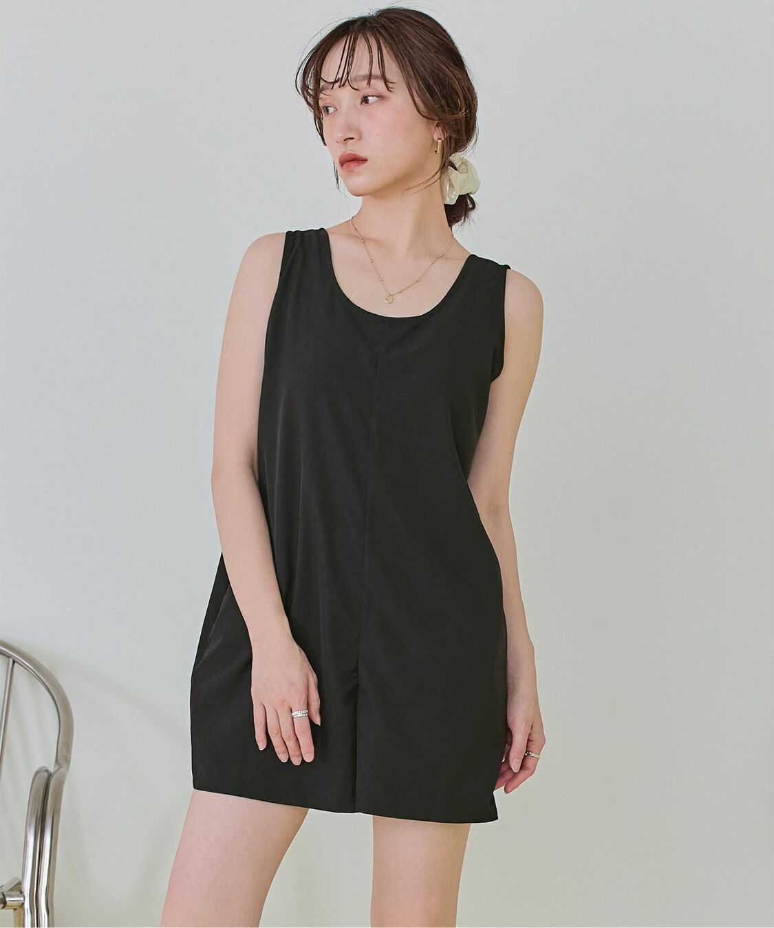 SEA DRESS「シンプルタンクトップオールインワン/水着」|コンビネゾン|ブラック
