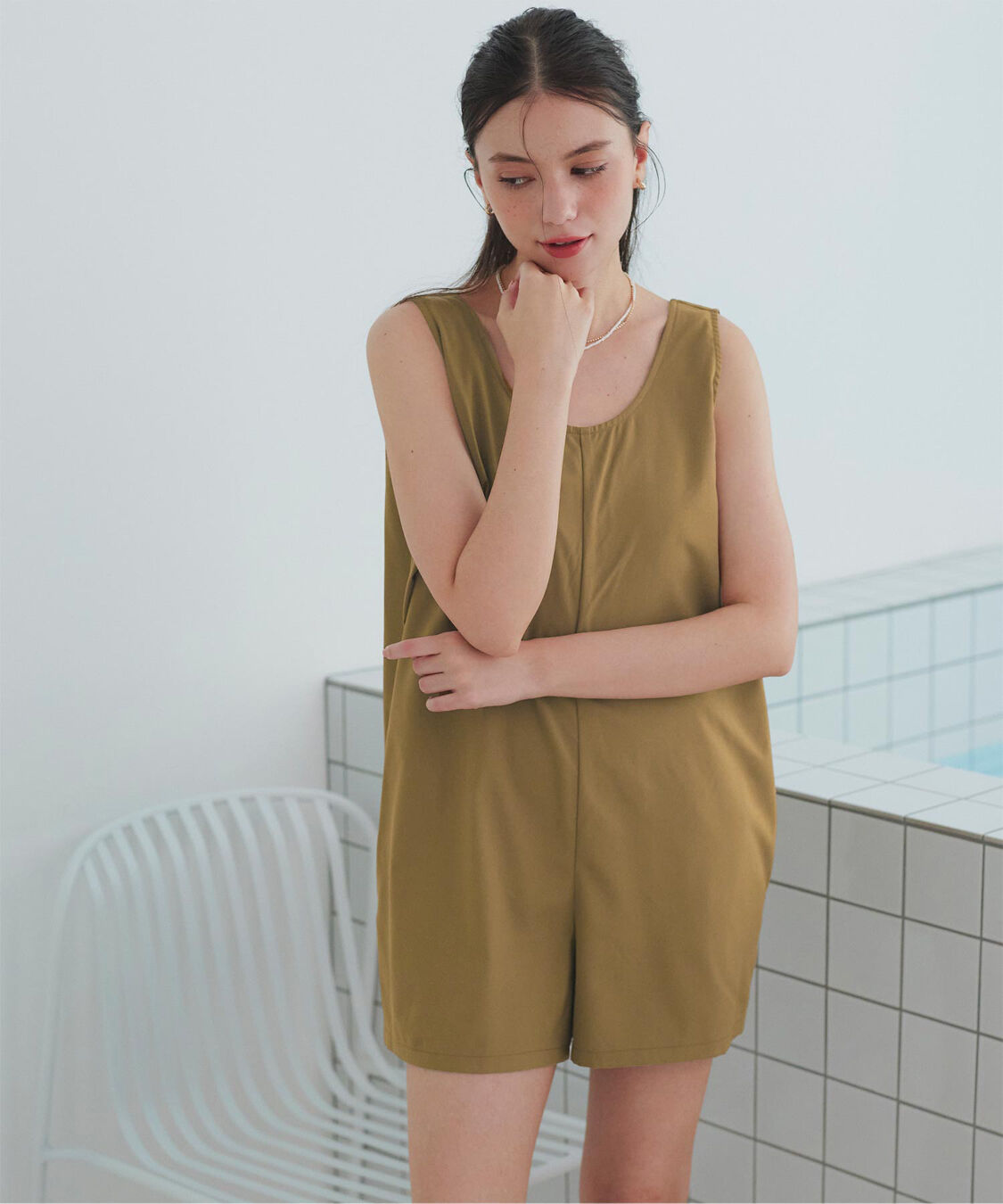 SEA DRESS「シンプルタンクトップオールインワン/水着」|コンビネゾン|