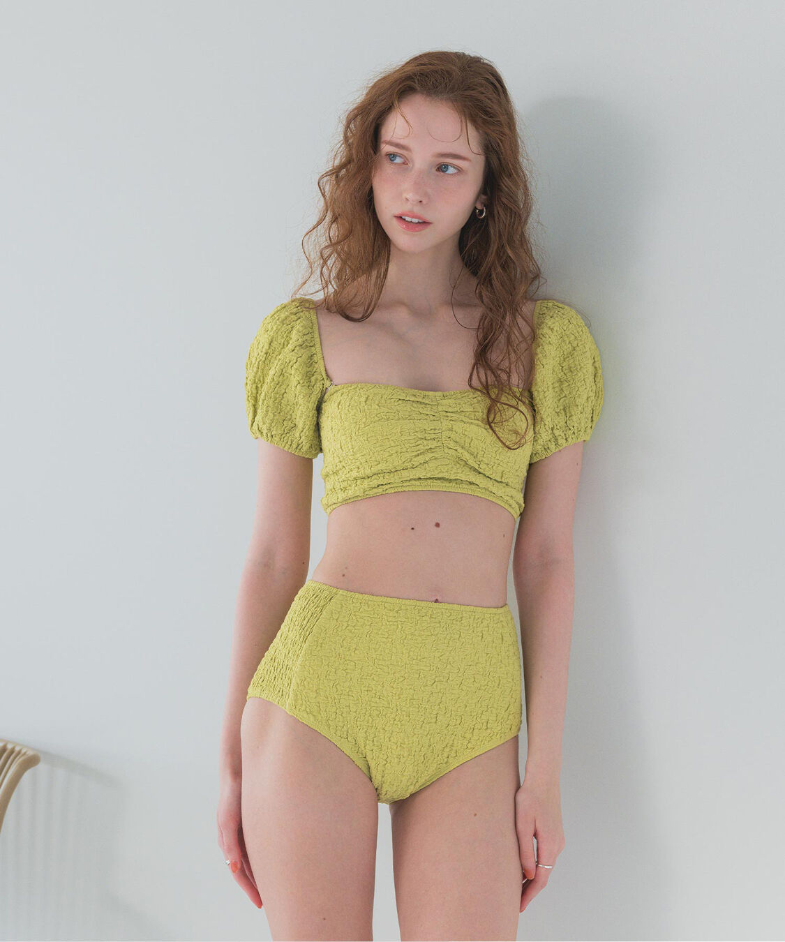 SEA DRESS「2wayショルダー&times;ハイウエストビキニ/水着」|ビキニ|ライム