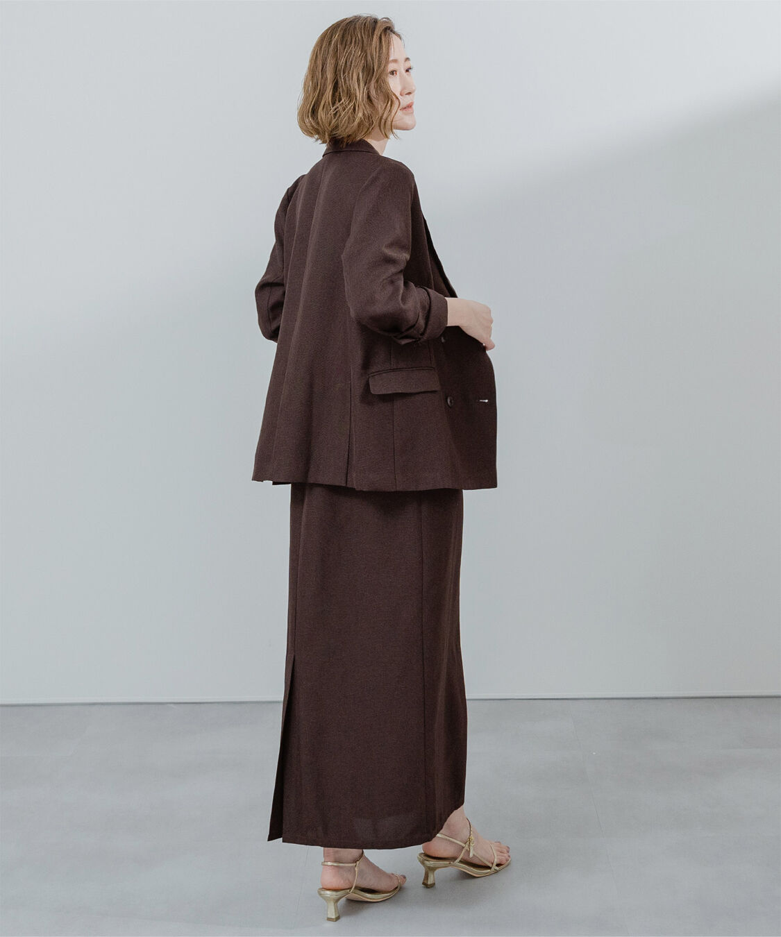 ur's「リネンライクダブルブレストジャケット」|テーラードジャケット|