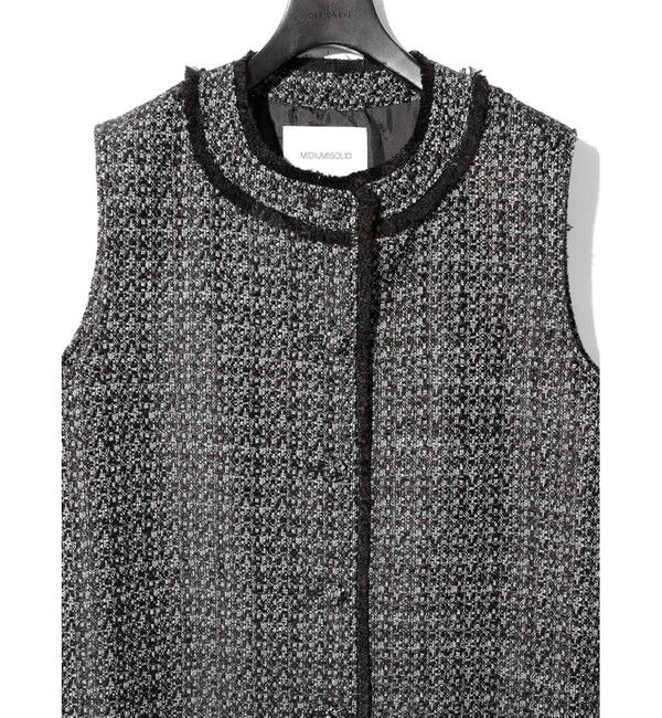 MIDIUMISOLID「MIDIUMISOLID for Ladies ツイードクルーネックジレ」|ベスト・ジレ|