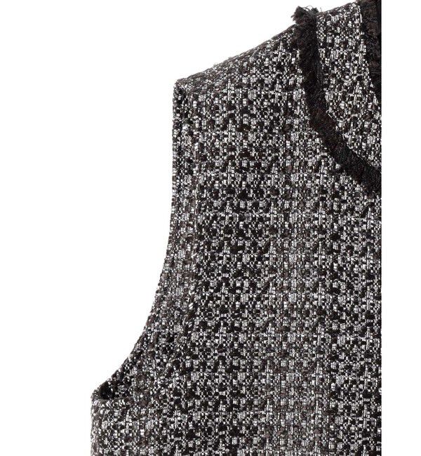 MIDIUMISOLID「MIDIUMISOLID for Ladies ツイードクルーネックジレ」|ベスト・ジレ|