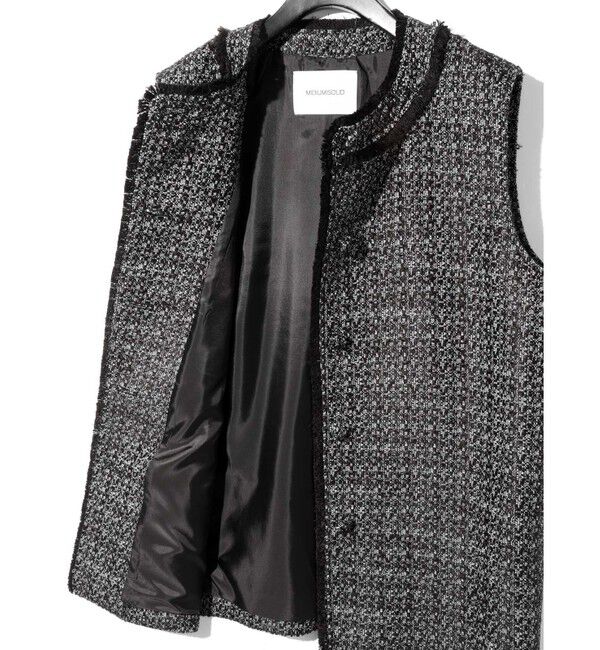 MIDIUMISOLID「MIDIUMISOLID for Ladies ツイードクルーネックジレ」|ベスト・ジレ|