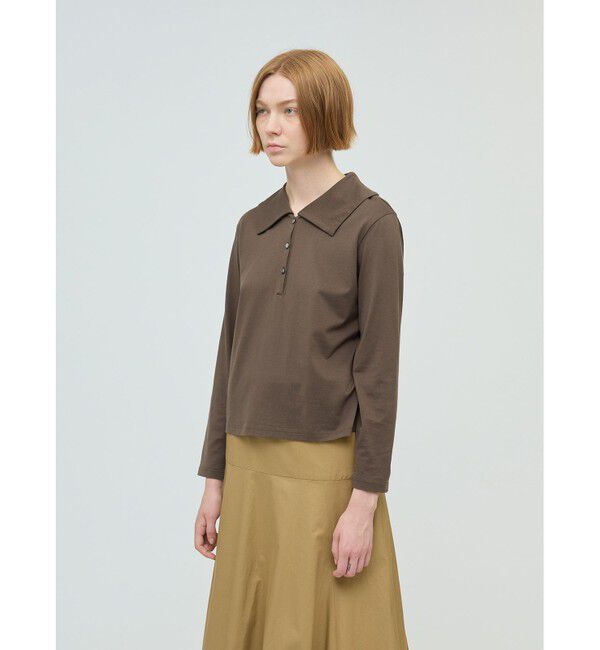 mizuiro ind「mizuiro ind ワイドカラーポロシャツ」|Tシャツ・カットソー|