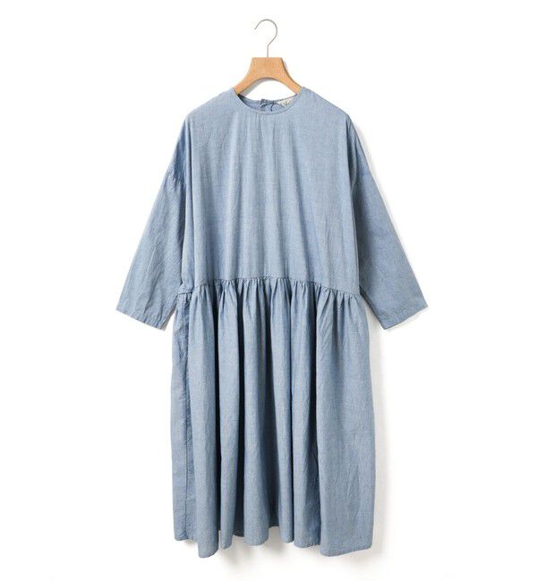 MidiUmi「MidiUmi シャンブレーギャザーワンピース」|ワンピース|