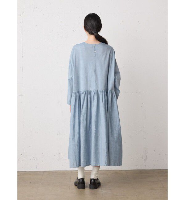 MidiUmi「MidiUmi シャンブレーギャザーワンピース」|ワンピース|