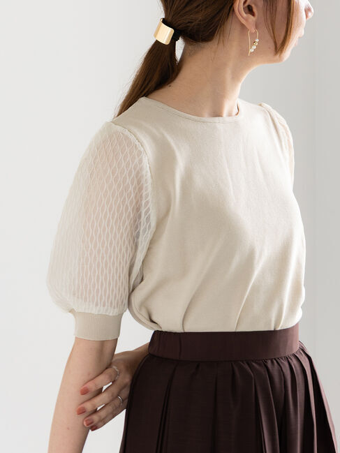 Te chichi「ウェーブシアースリーブニットプルオーバー」|ニット・セーター|ベージュ