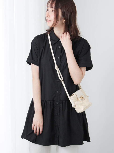 Te chichi TERRASSE「ティアード切り替えミニ丈ワンピース」|ワンピース|ブラック