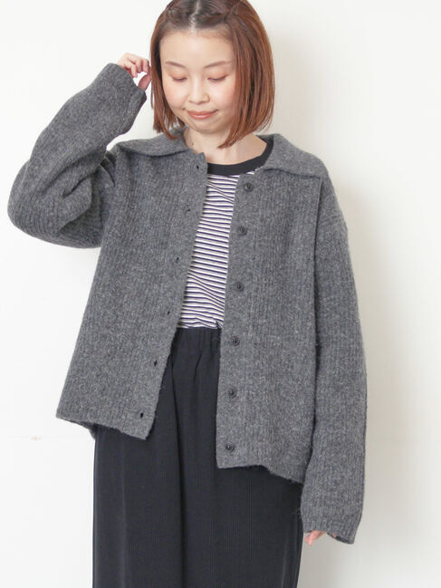 Samansa Mos2「襟付ニットカーディガン」|カーディガン|
