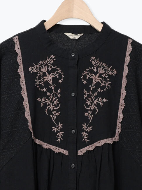 Samansa Mos2「【S/Mサイズ】切替配色刺繍ワンピース」|ワンピース|