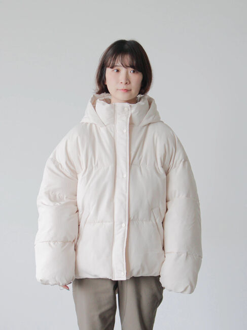 Samansa Mos2 blue「裾ラウンド中綿ブルゾン」|ブルゾン・スタジャン|