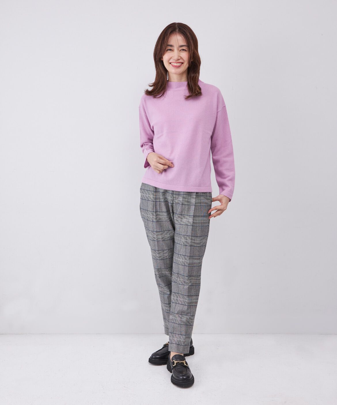 INED「モックネックプルオーバーニット」|ニット・セーター|