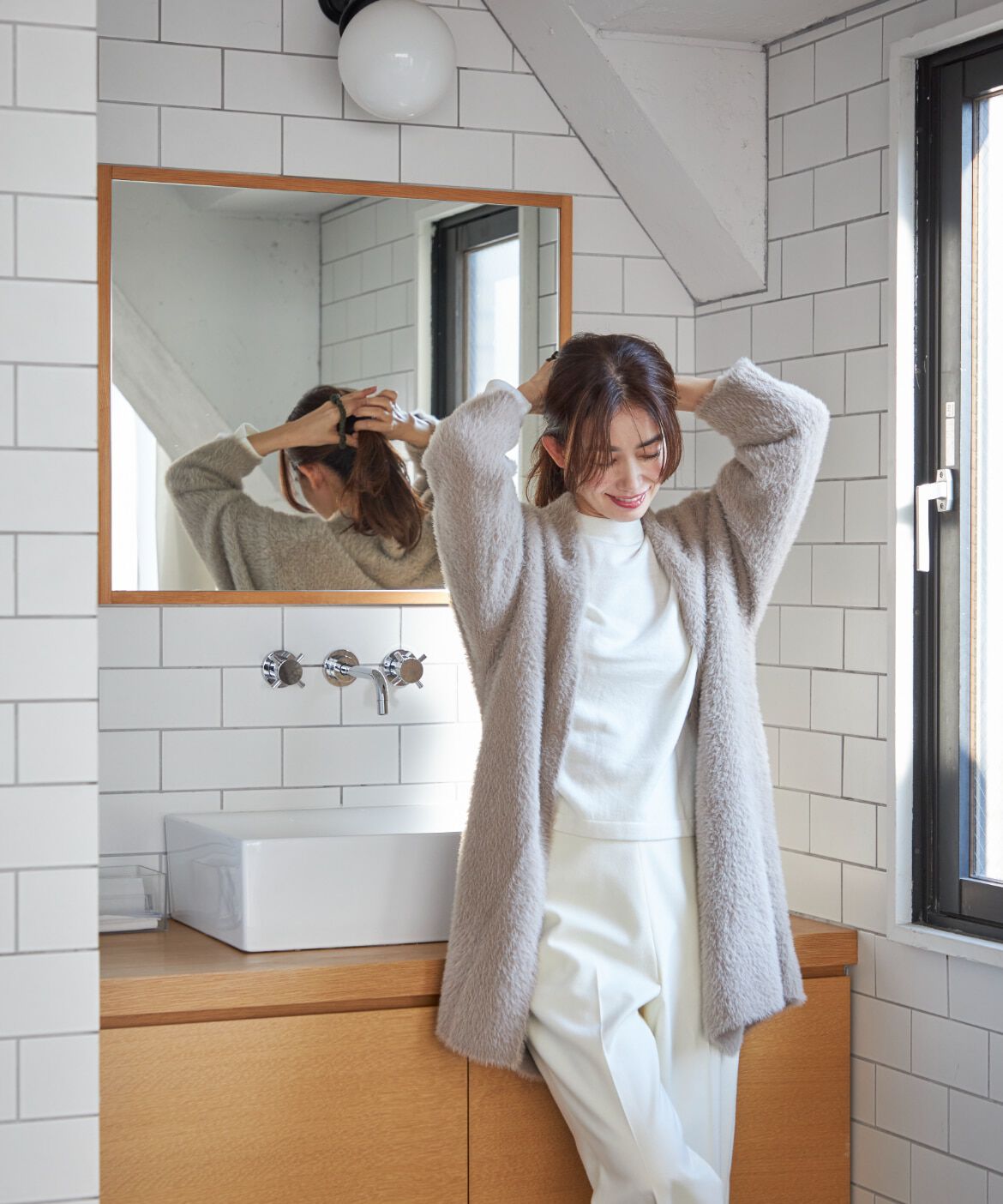 INED「モックネックプルオーバーニット」|ニット・セーター|