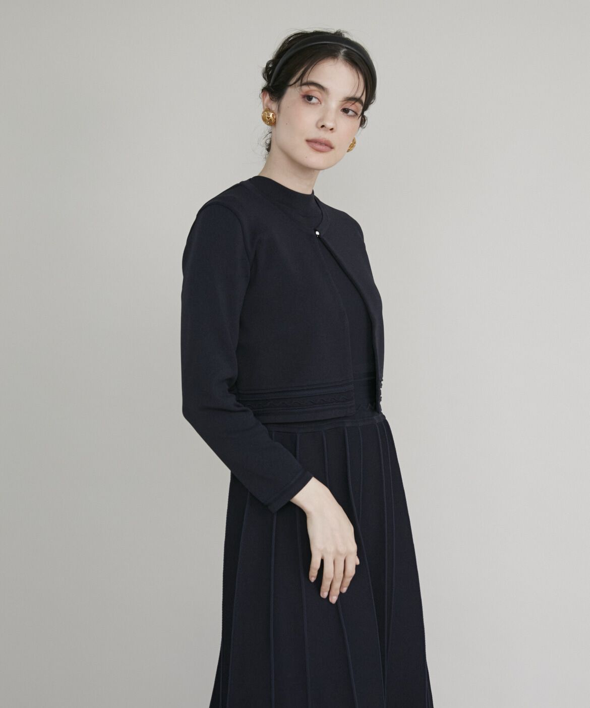 Maglie le cassetto「《M Maglie le cassetto》バイカラーニットワンピース」|ワンピース|