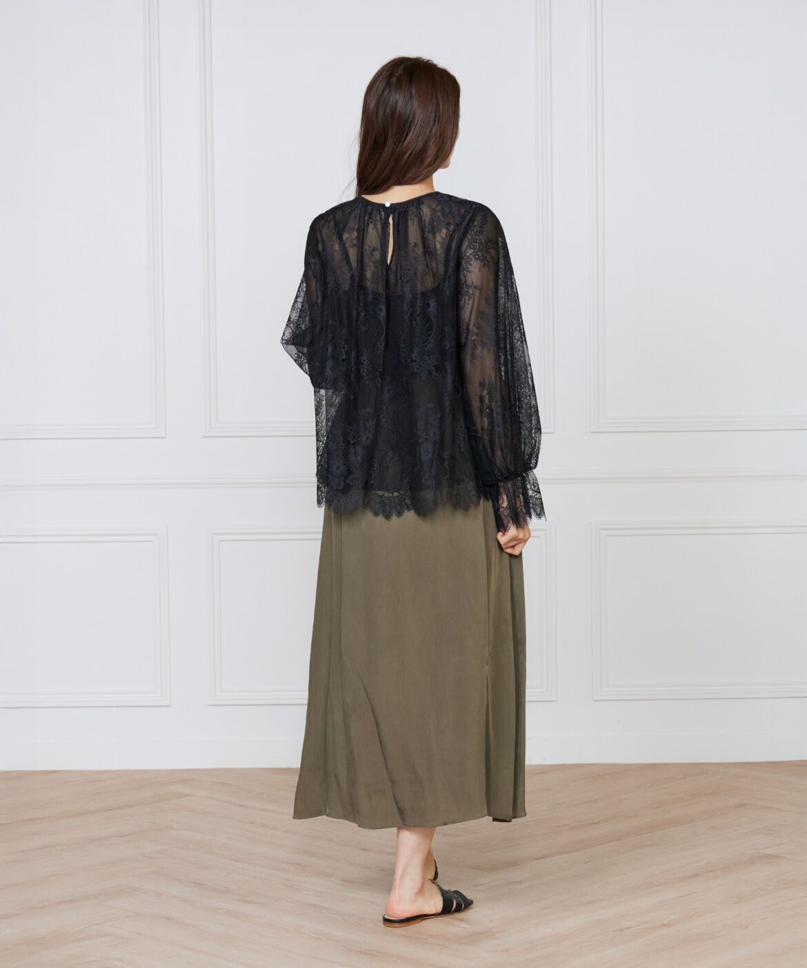 INED「キュプラフィブリルフレアスカート」|スカート|