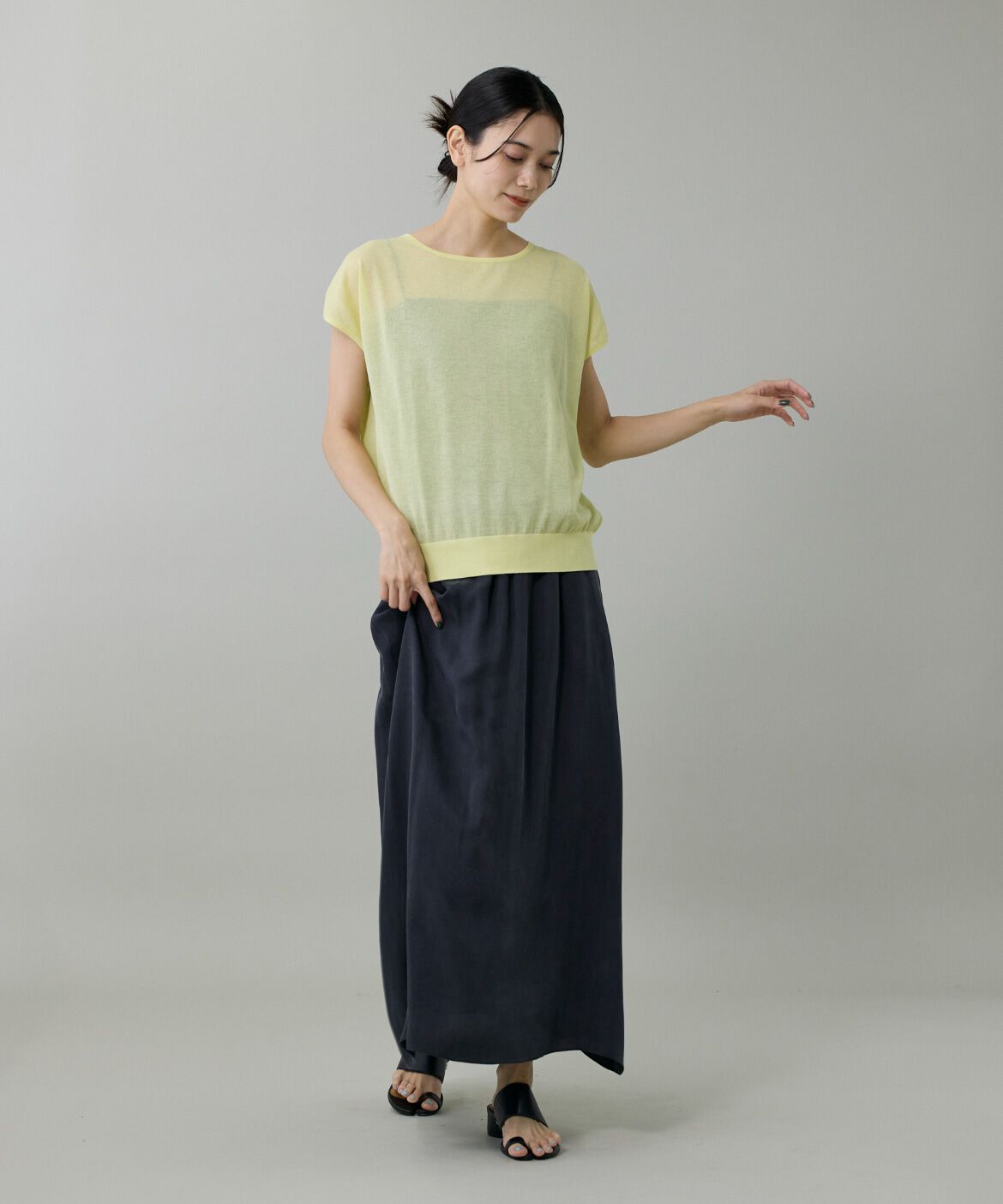 INED「キュプラフィブリルフレアスカート」|スカート|