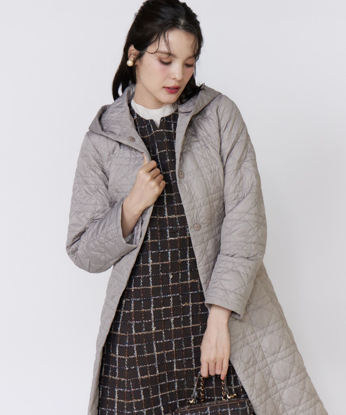 Maglie le cassetto「《ﾌﾗﾝﾄﾞﾙ45周年限定ｺﾚｸｼｮﾝ》《大きいｻｲｽﾞ》幾何学ｷﾙ  」|ステンカラーコート|ベージュ2