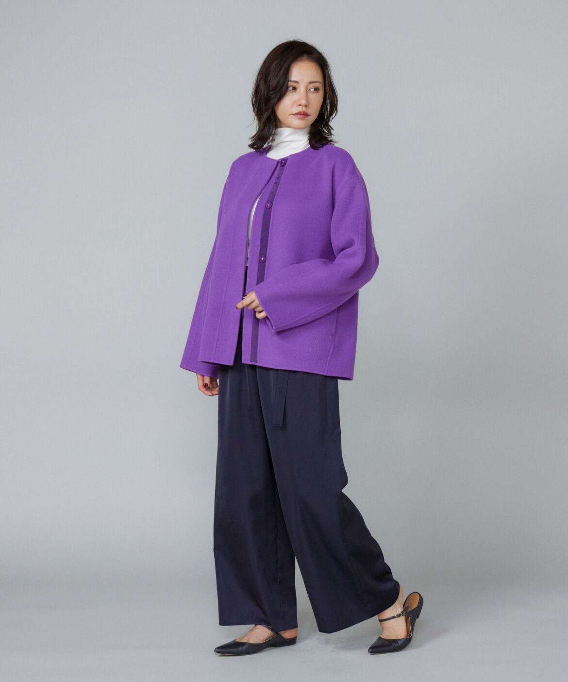 Le Souk「《大きいサイズ》クルーネックリバーコート」|ピーコート|