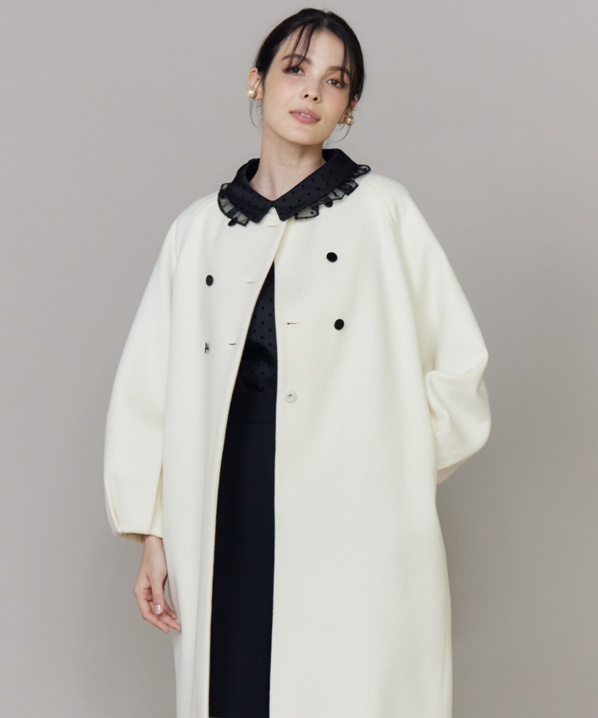 Maglie le cassetto「ダブル釦袖ボリュームコート」|その他|オフホワイト1