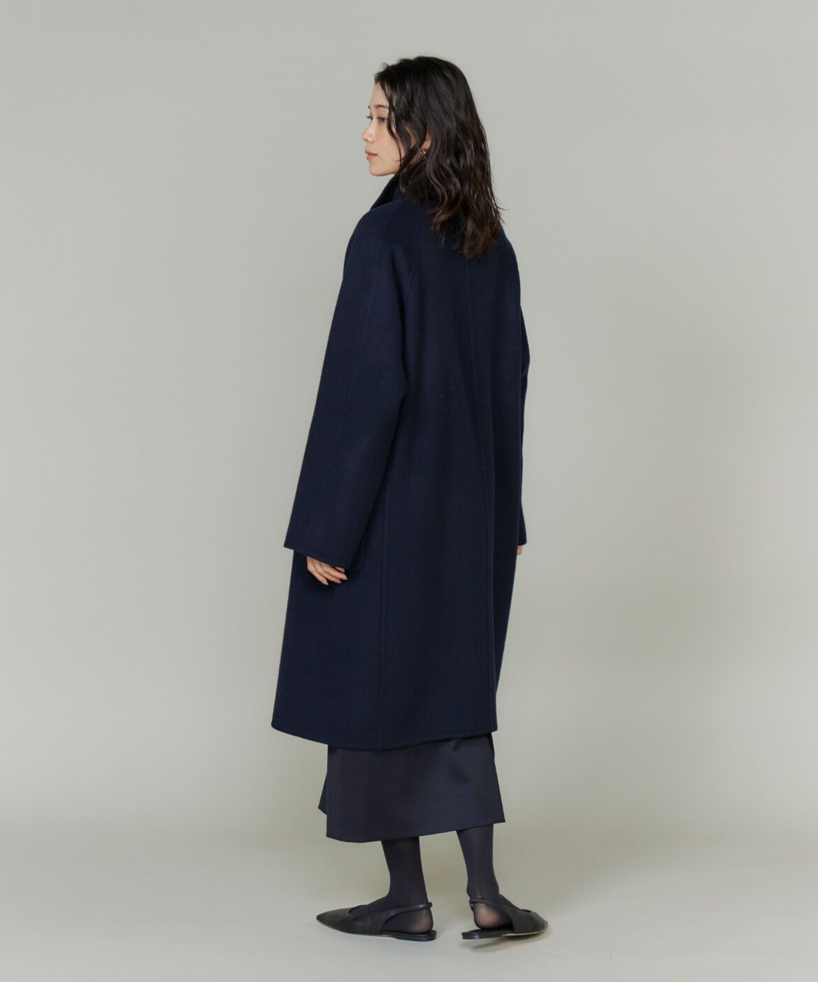 INED「《大きいサイズ》スタンドカラーコート　」|ステンカラーコート|