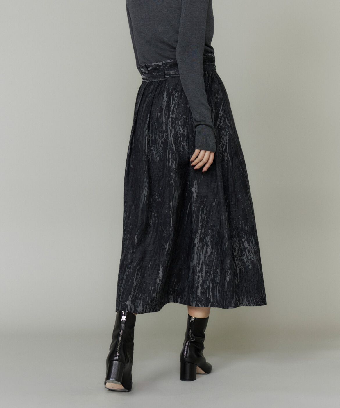 la veille by SUPERIOR CLOSET「《大きいサイズ》ジャガードタックスカート　」|フレア|