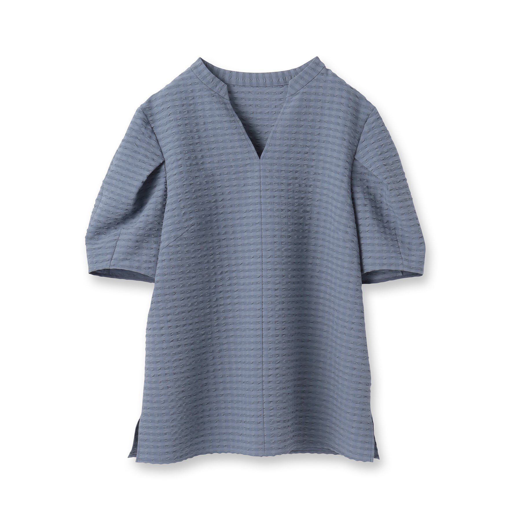 UNTITLED「【吸水速乾/ストレッチ/Vネック】フォルムスリーブ ブラウス」|シャツ・ブラウス|