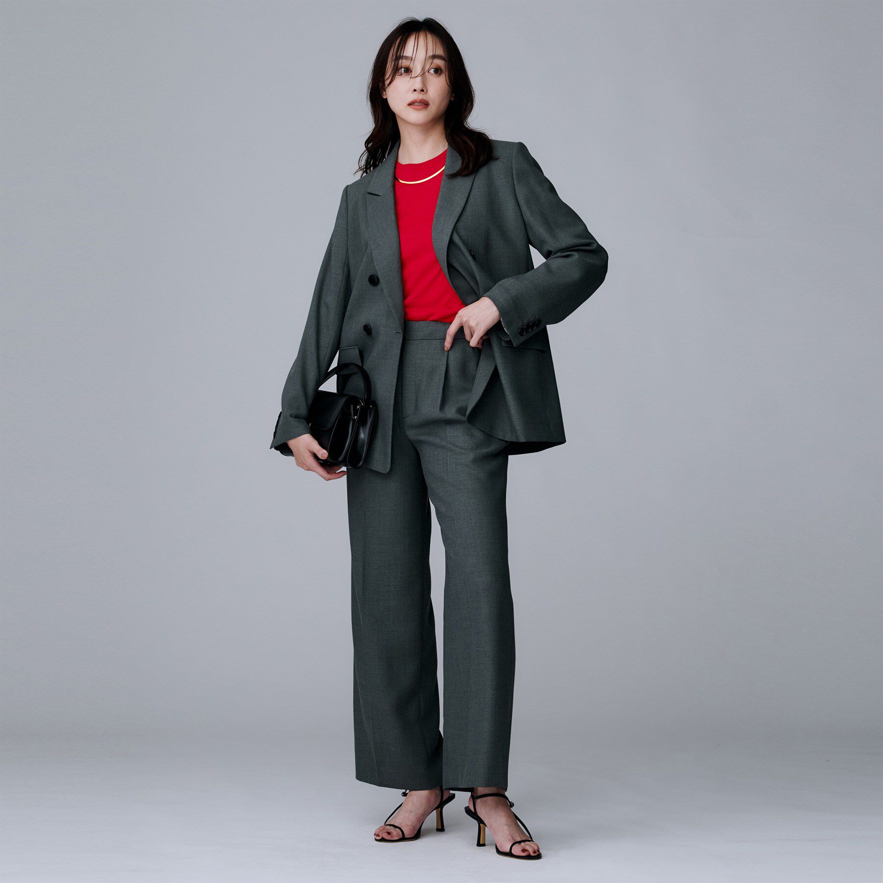 UNTITLED「【アンサンブル可/六分袖/洗える】ウールシルクニット」|ニット・セーター|