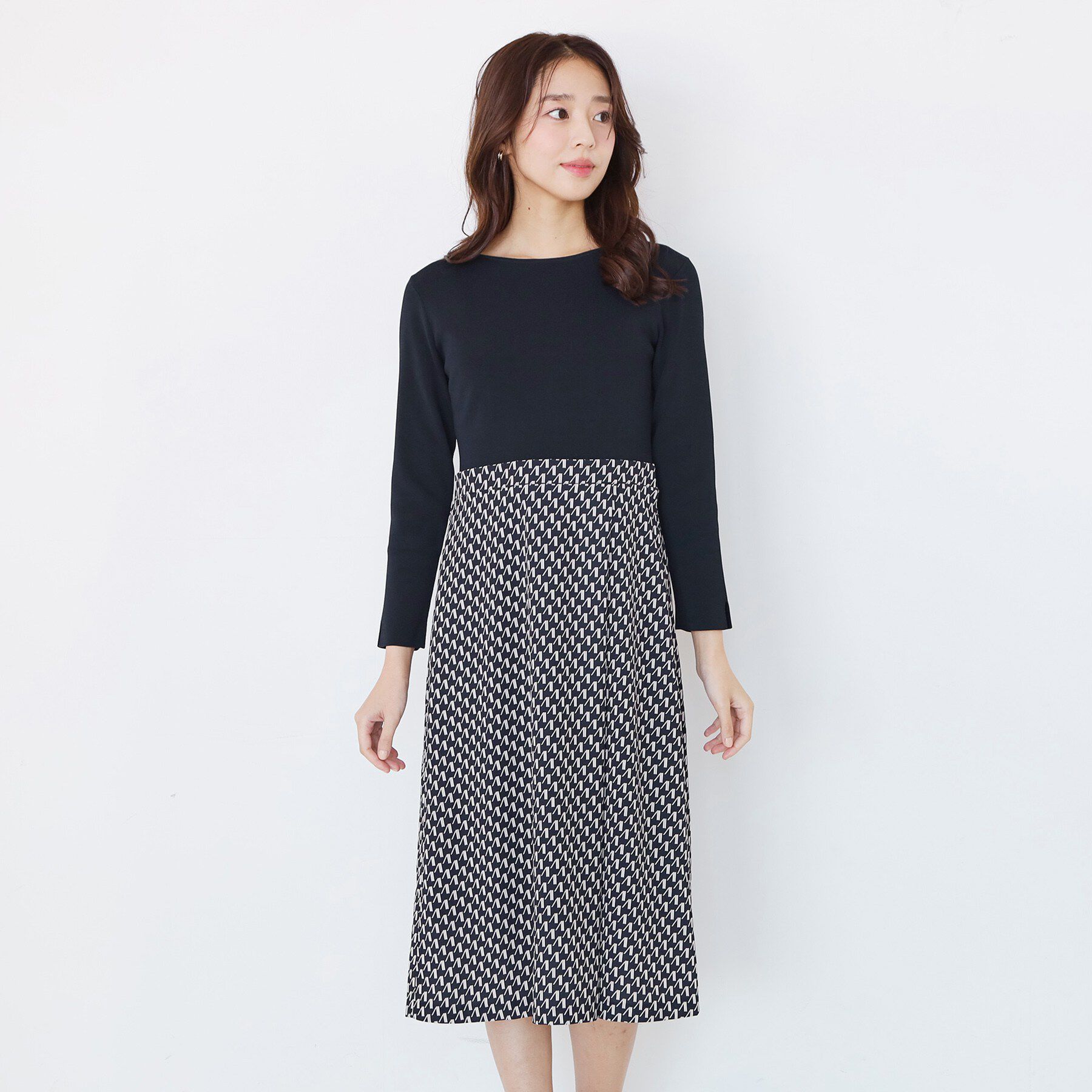 COUP DE CHANCE「【手洗い可】異素材ドッキングワンピース」|ワンピース|