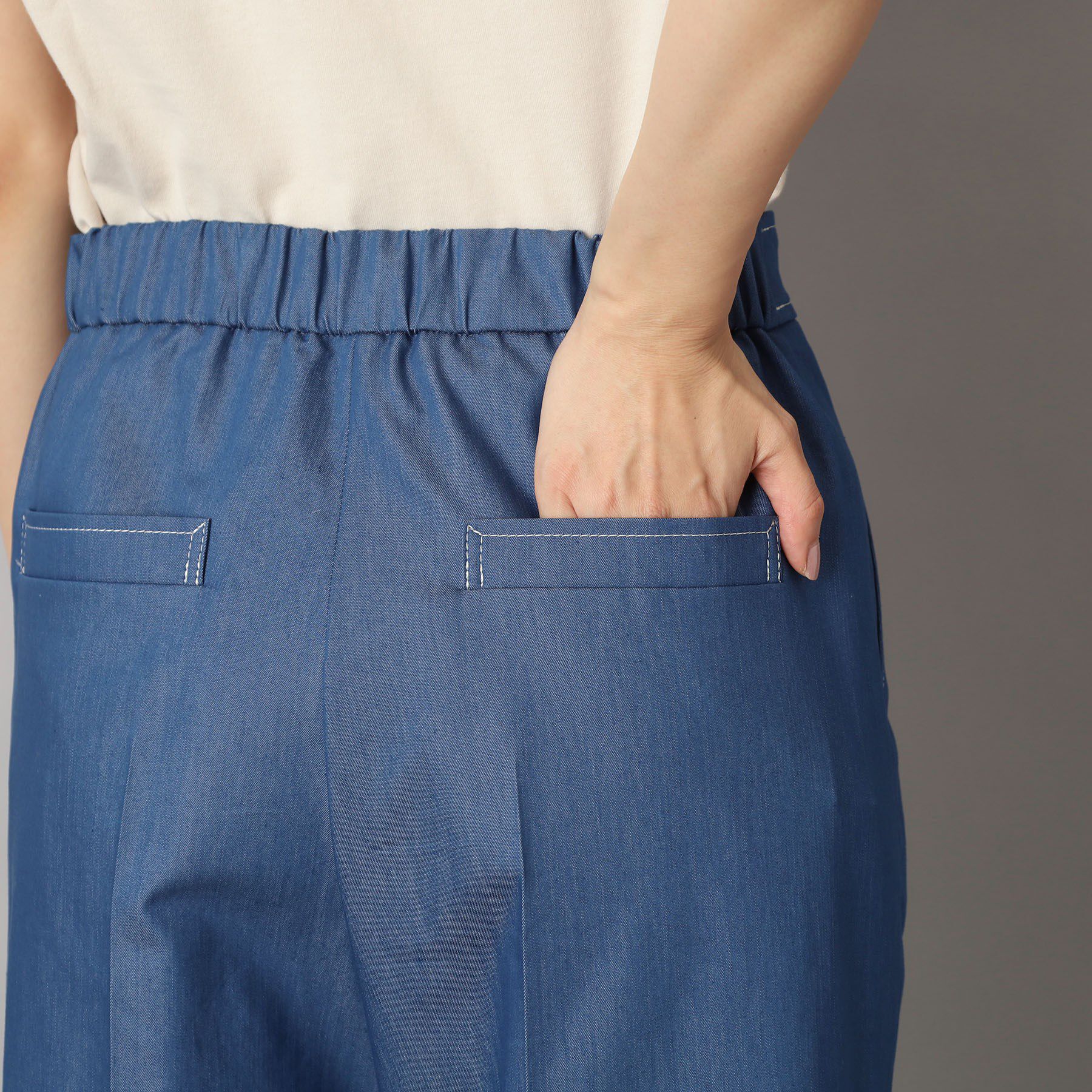 DRESSTERIOR「【洗える/接触冷感/後ろウエストゴム】イージーウエストワイドデニムパンツ」|その他|