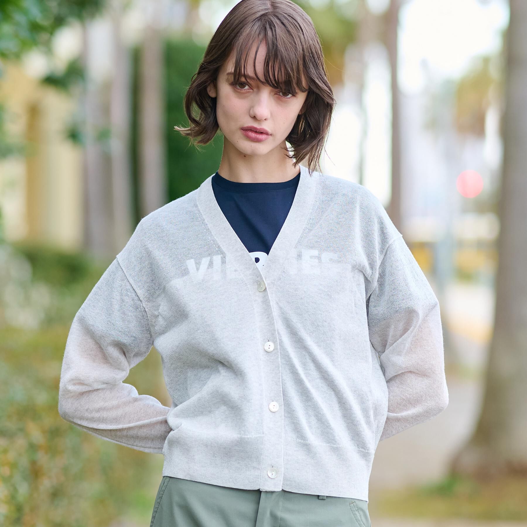 DRESSTERIOR「【洗える/ショート丈】シアーコンビカーディガン」|カーディガン|