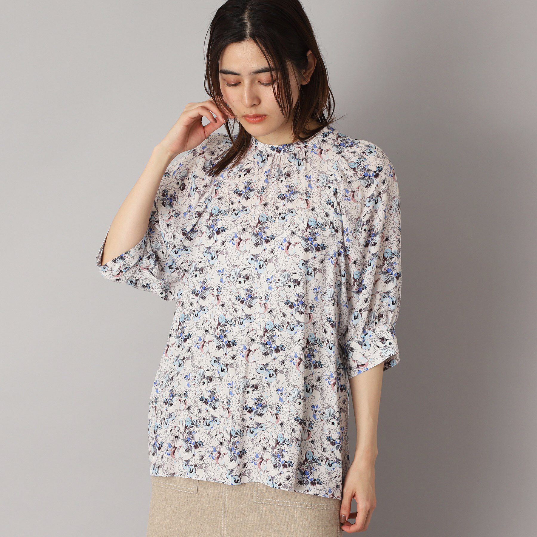 DRESSTERIOR「【着映え／花柄】フラワープリントボリュームスリーブブラウス」|シャツ・ブラウス|