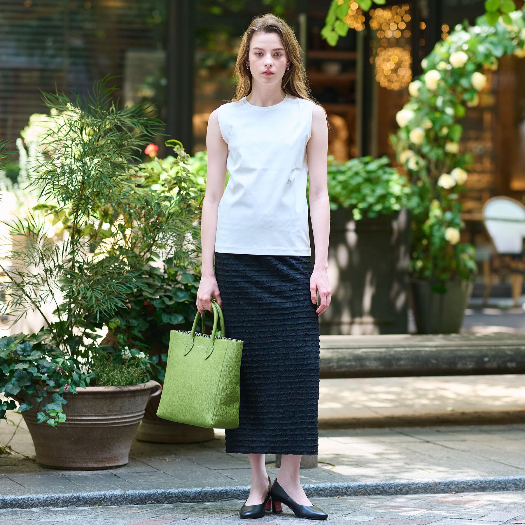 DRESSTERIOR「【接触冷感/抗菌防臭/消臭】アイスクリアコットンノースリーブT」|Tシャツ・カットソー|