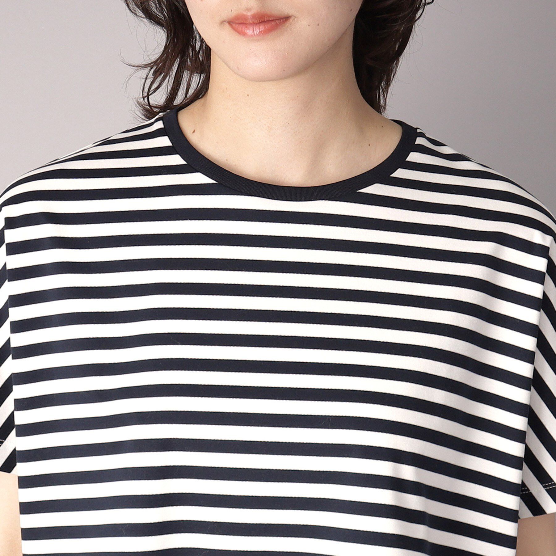 DRESSTERIOR「【接触冷感/抗菌防臭/消臭】アイスクリアコットンドルマンボーダーT」|Tシャツ・カットソー|