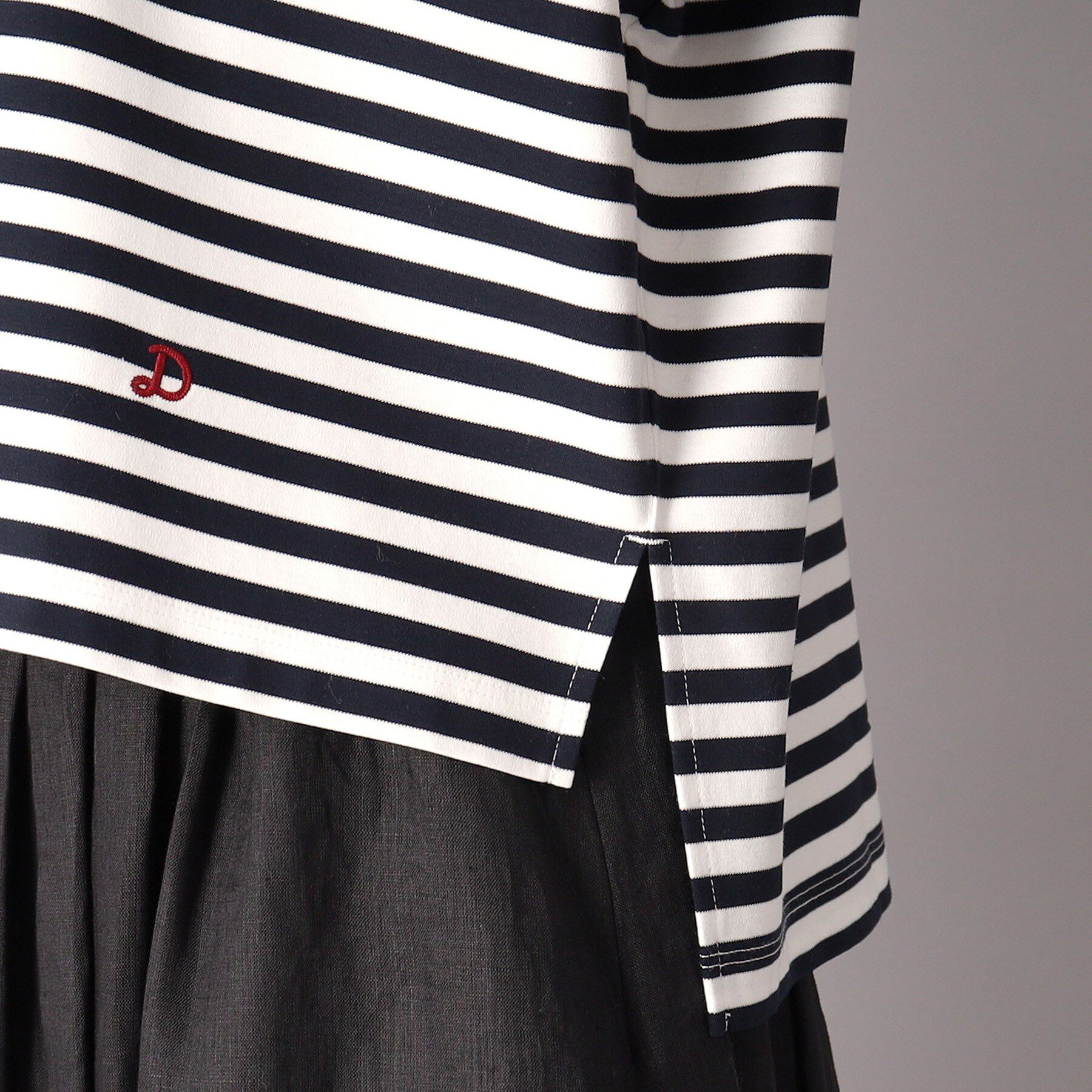 DRESSTERIOR「【接触冷感/抗菌防臭/消臭】アイスクリアコットンドルマンボーダーT」|Tシャツ・カットソー|