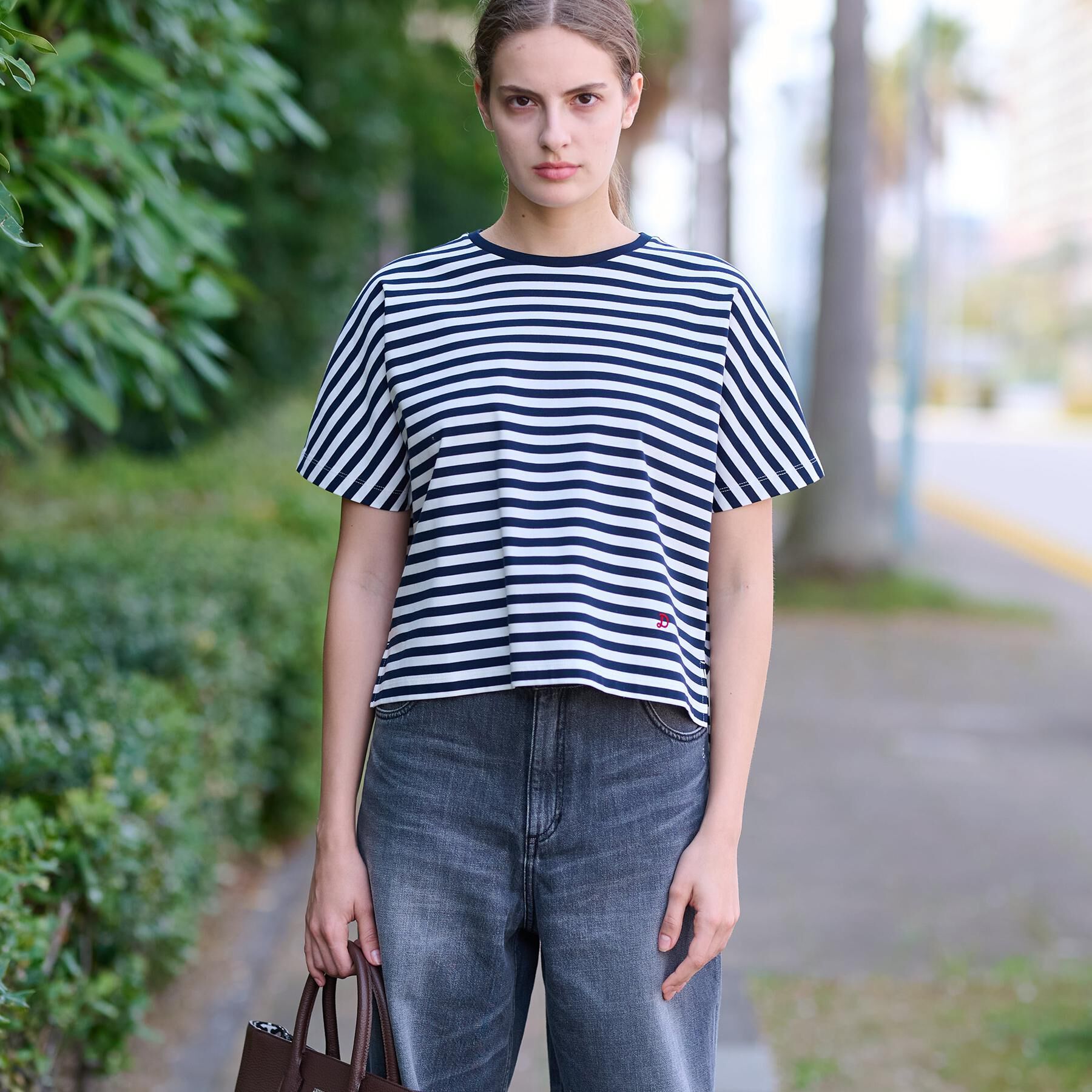 DRESSTERIOR「【接触冷感/抗菌防臭/消臭】アイスクリアコットンドルマンボーダーT」|Tシャツ・カットソー|