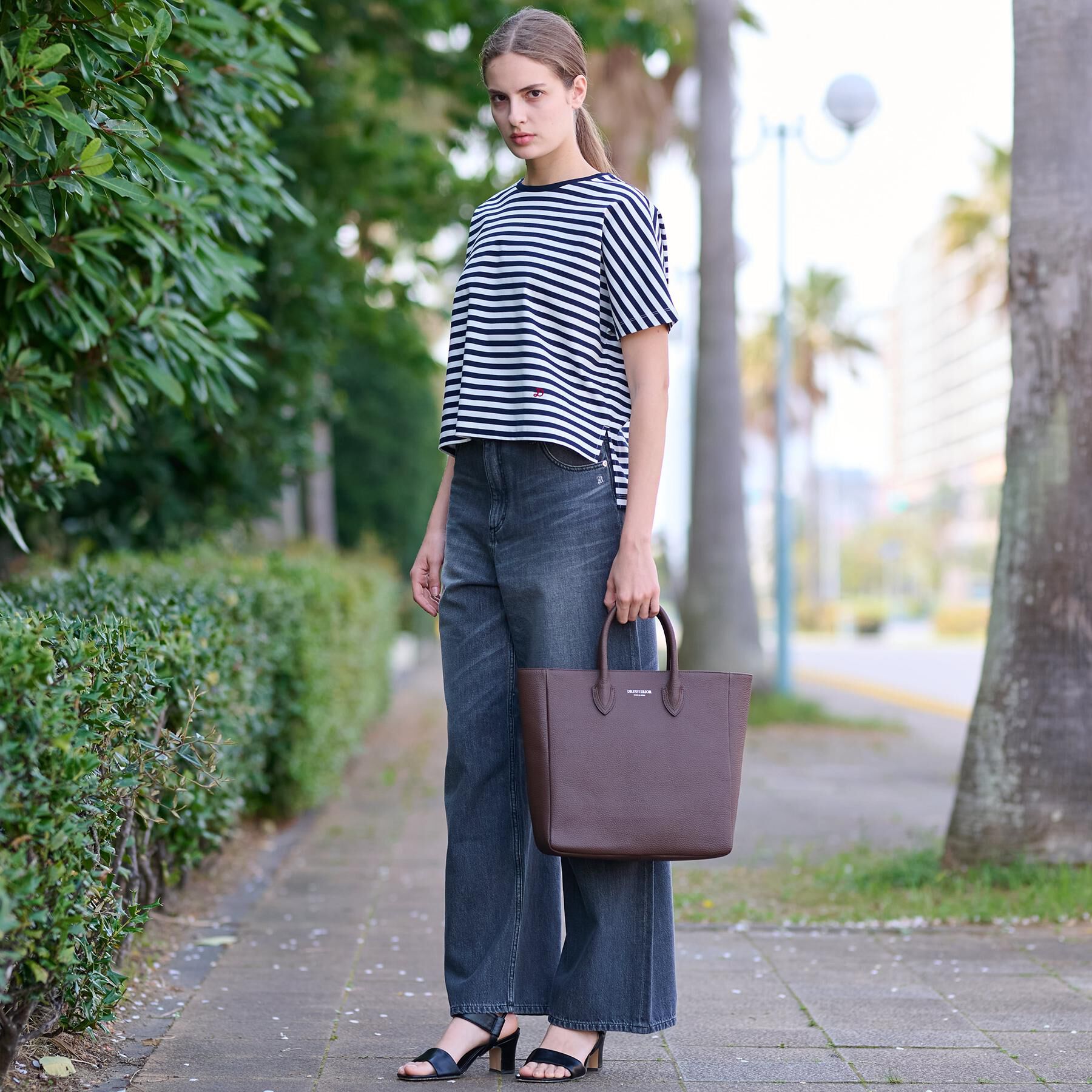 DRESSTERIOR「【接触冷感/抗菌防臭/消臭】アイスクリアコットンドルマンボーダーT」|Tシャツ・カットソー|