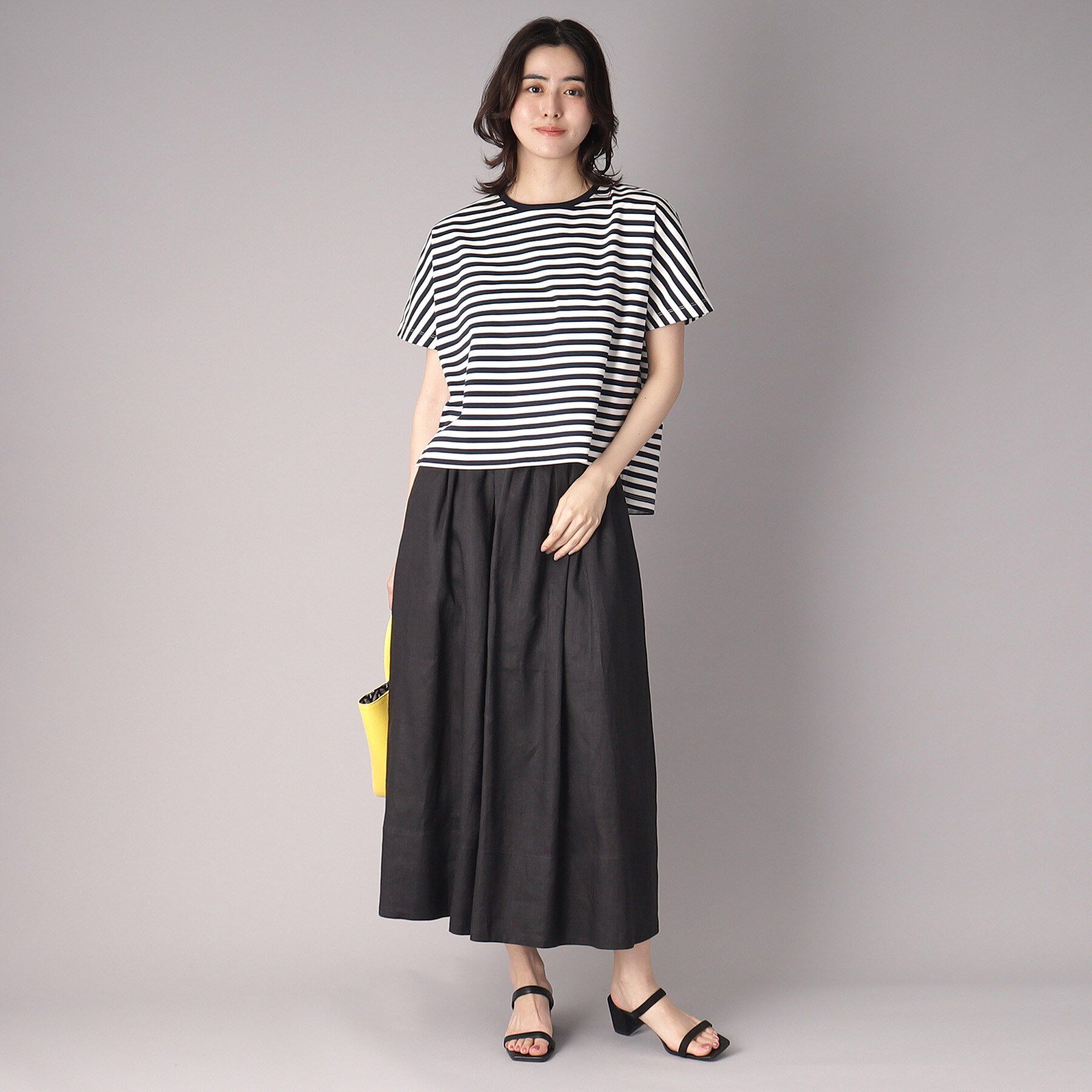 DRESSTERIOR「【接触冷感/抗菌防臭/消臭】アイスクリアコットンドルマンボーダーT」|Tシャツ・カットソー|