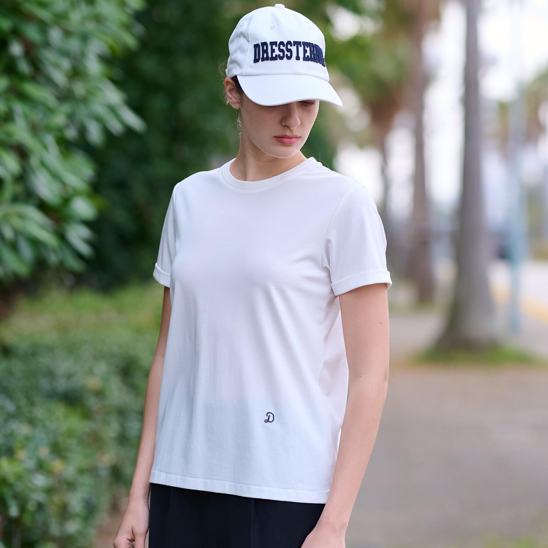 DRESSTERIOR「【洗える】シルクブレンドポンチTシャツ」|Tシャツ・カットソー|