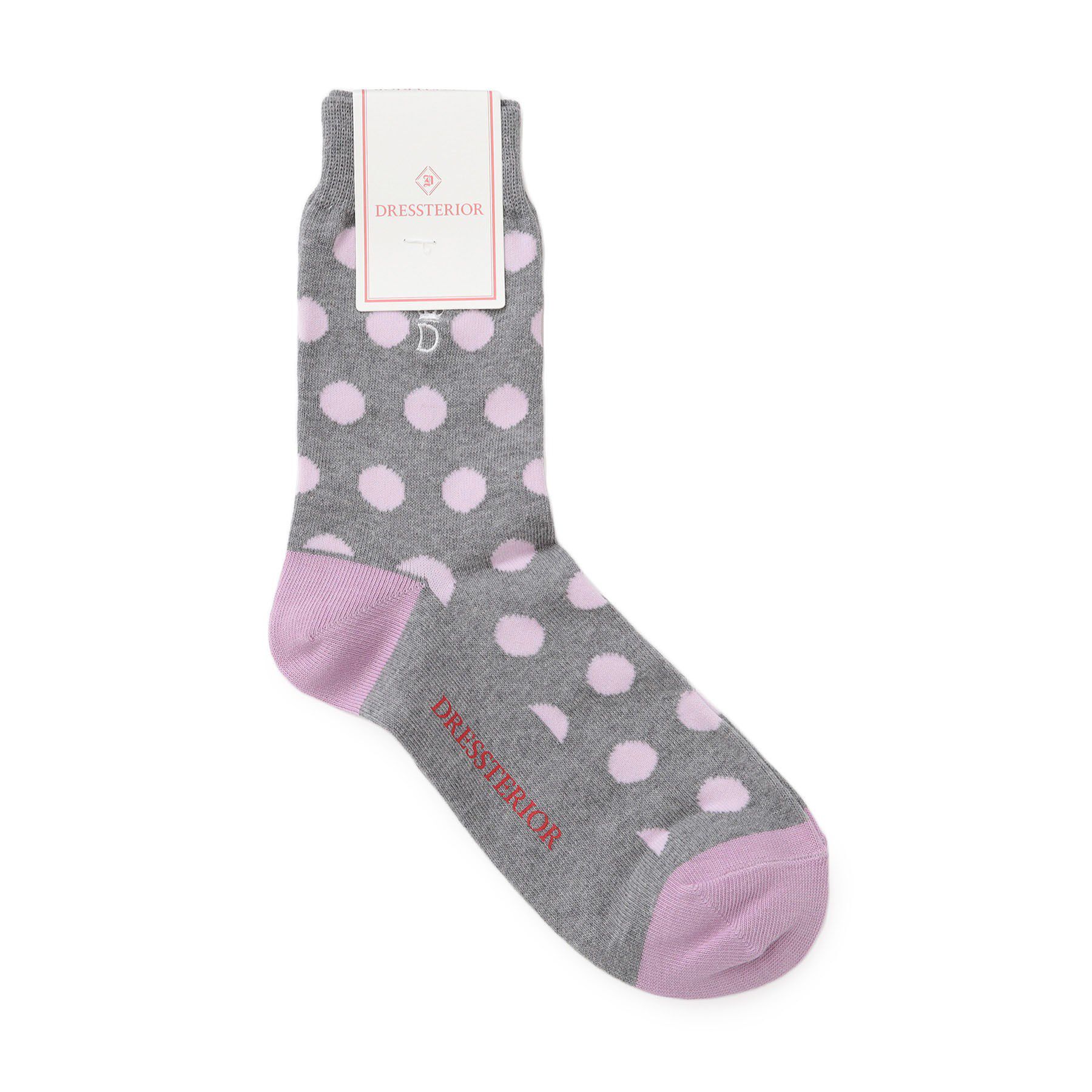 DRESSTERIOR「ポルカドット柄ソックス」|ソックス|グレー(012)