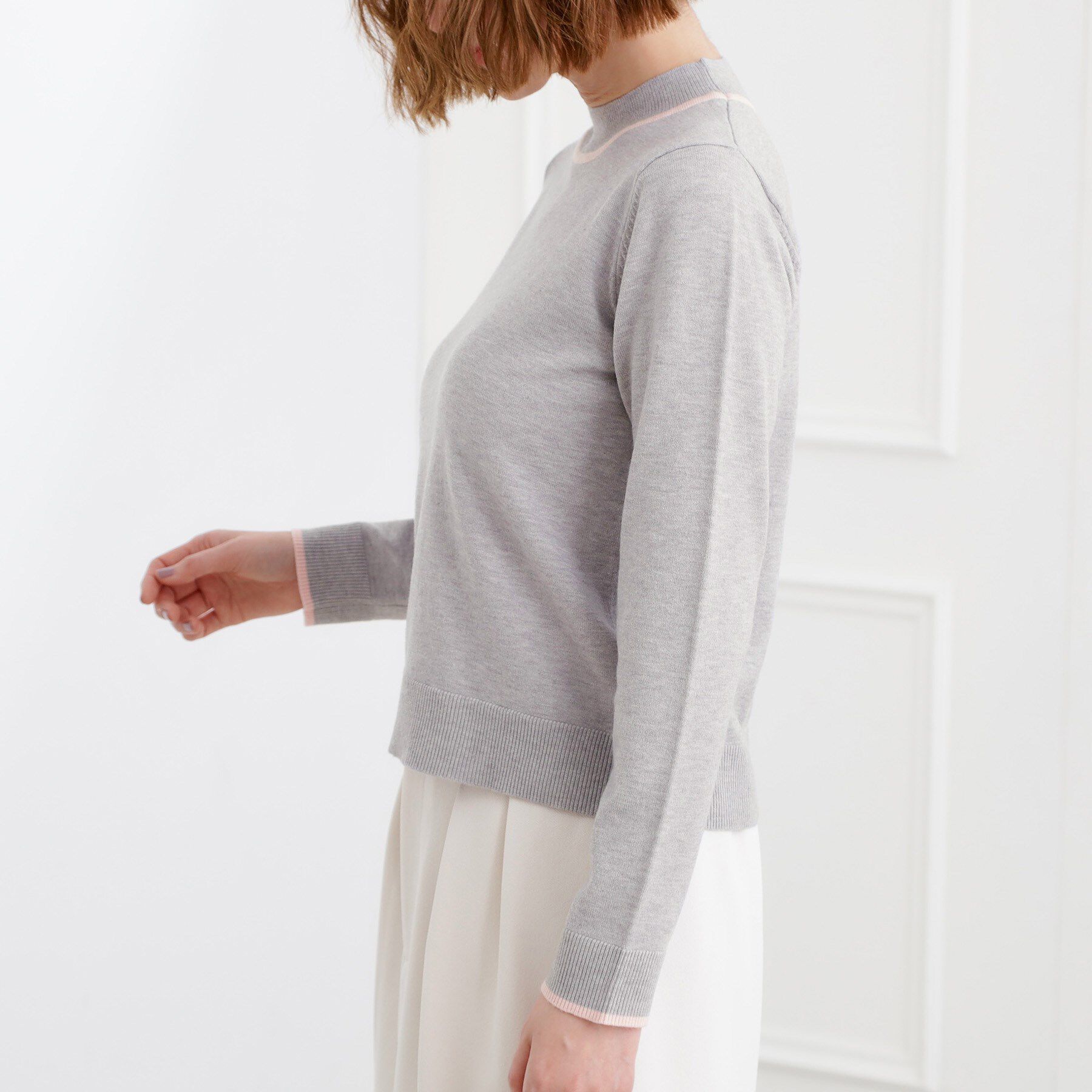 grove「バイカラーハイネックニット」|ニット・セーター|