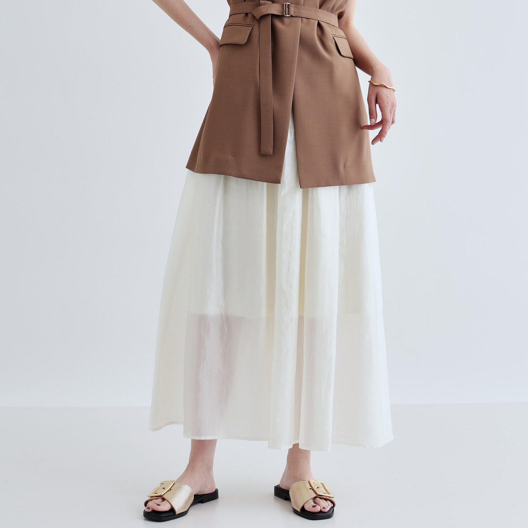 GALLEST「シアーマキシスカート」|スカート|オフホワイト(003