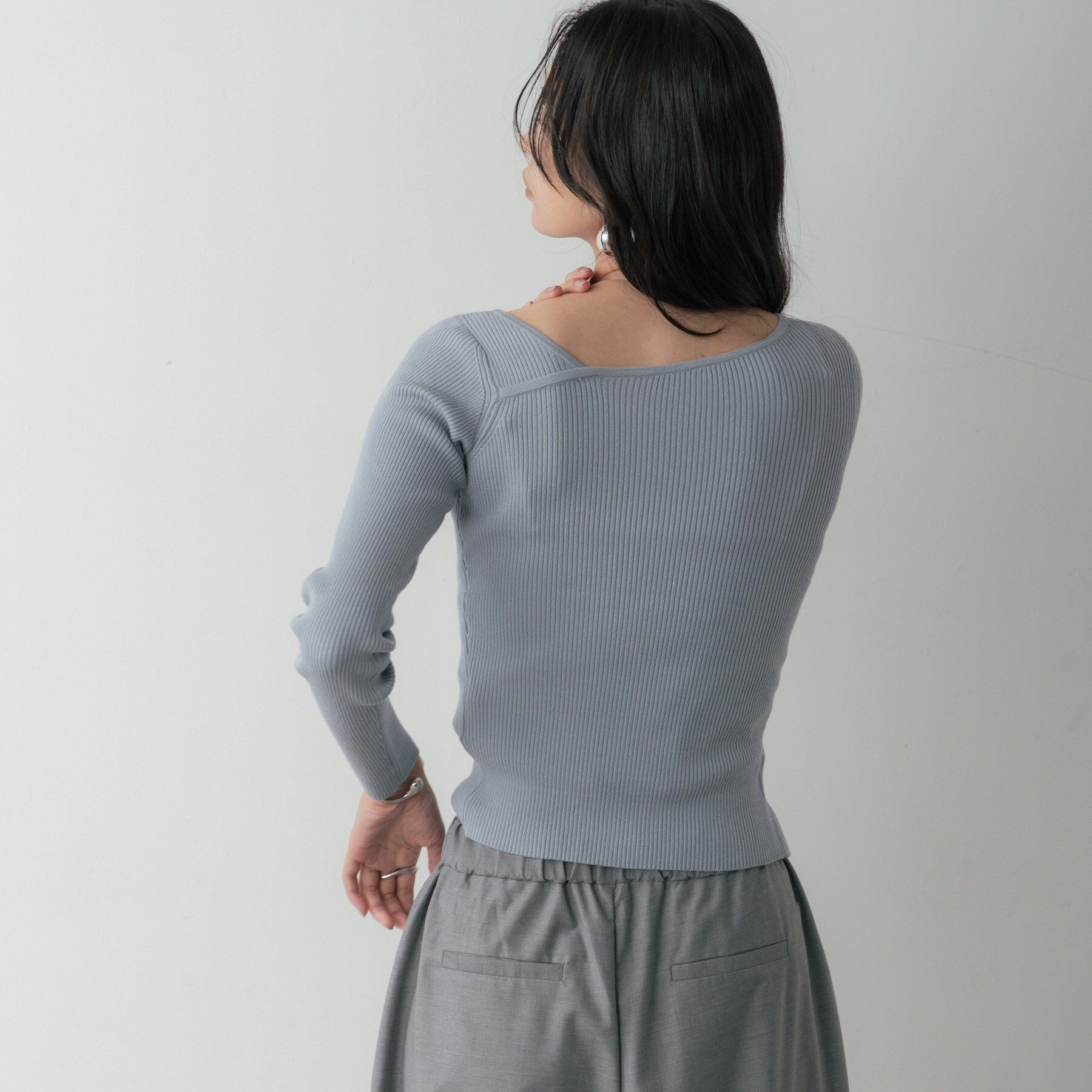 GALLEST「オフショルスリットリブニット」|ニット・セーター|