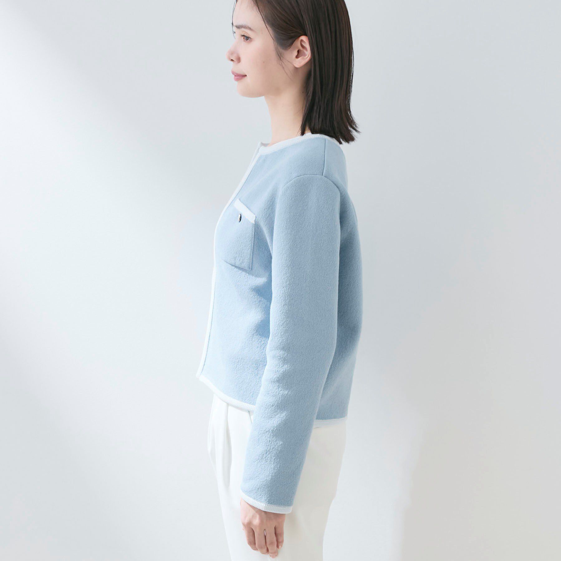 INDIVI「【軽量／セレモニー】ブークレジャケット ニットカーディガン」|カーディガン|