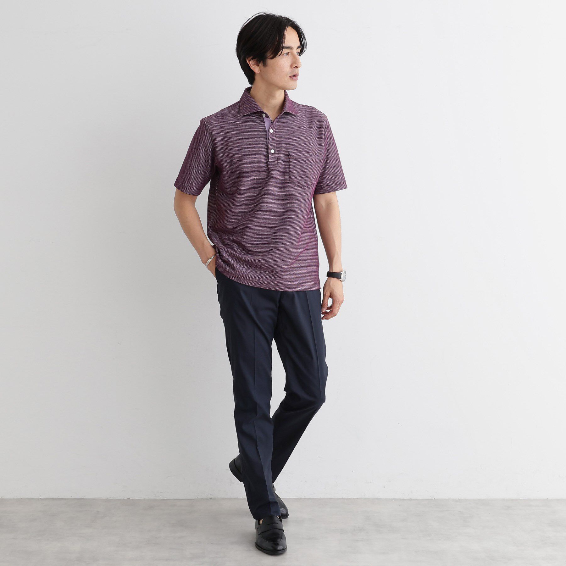 TAKEO KIKUCHI「【抗菌防臭／9色5サイズ展開】ハニカムメランジ ポロシャツ」|ポロシャツ|